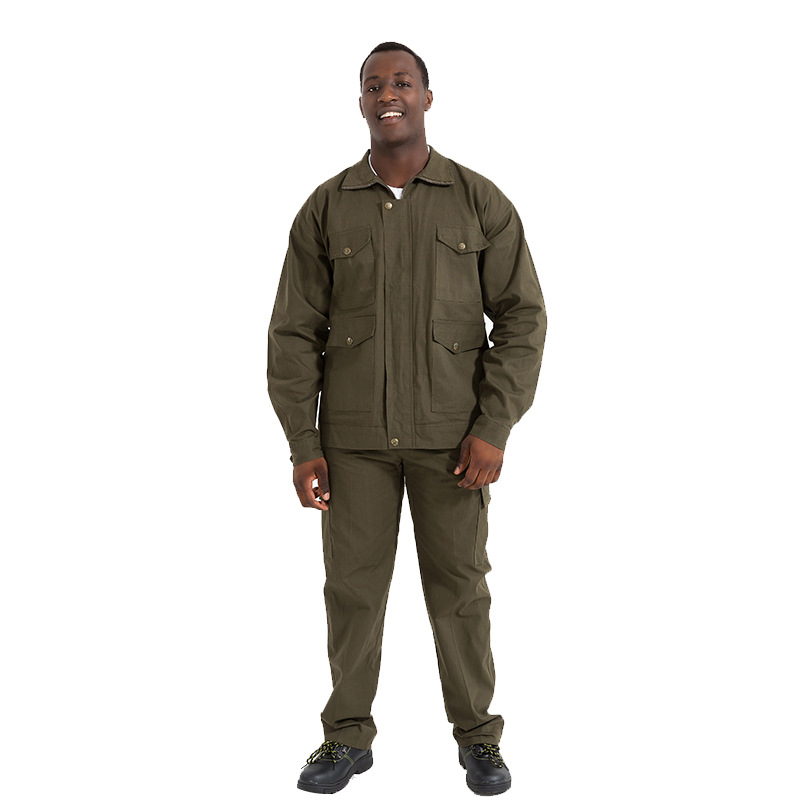 Комплекты зеленой рабочей одежды, униформа сварщика, износостойкая одежда, одежда для авто, костюм с длинным рукавом, Мужская Рабочая форма