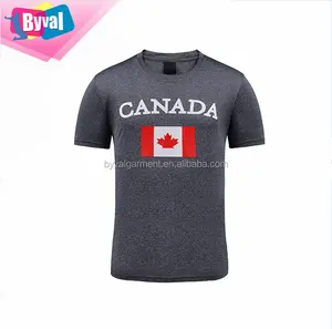 Groothandel Canada Flag Bedrukt T-Shirt Heren O-Hals T-Shirt 100% Polyester T-Shirts