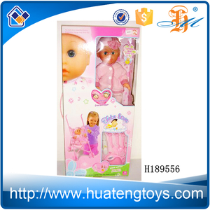 h189556 2 in 1 box bambini carring giocattolo di plastica baby doll <span class=keywords><strong>passeggino</strong></span> ruota per la vendita - Product Image 1