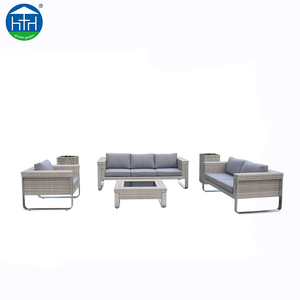 DW-SF029 buena calidad ratán gris Interior Exterior alum ratán Hotel sofás - Product Image 1