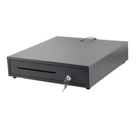 Tiroir-caisse automatique OSCAN en métal avec déclencheur RJ11, mini tiroir-caisse électronique à ouverture automatique, 5 compartiments pour billets + 8 compartiments pour pièces, design moderne noir