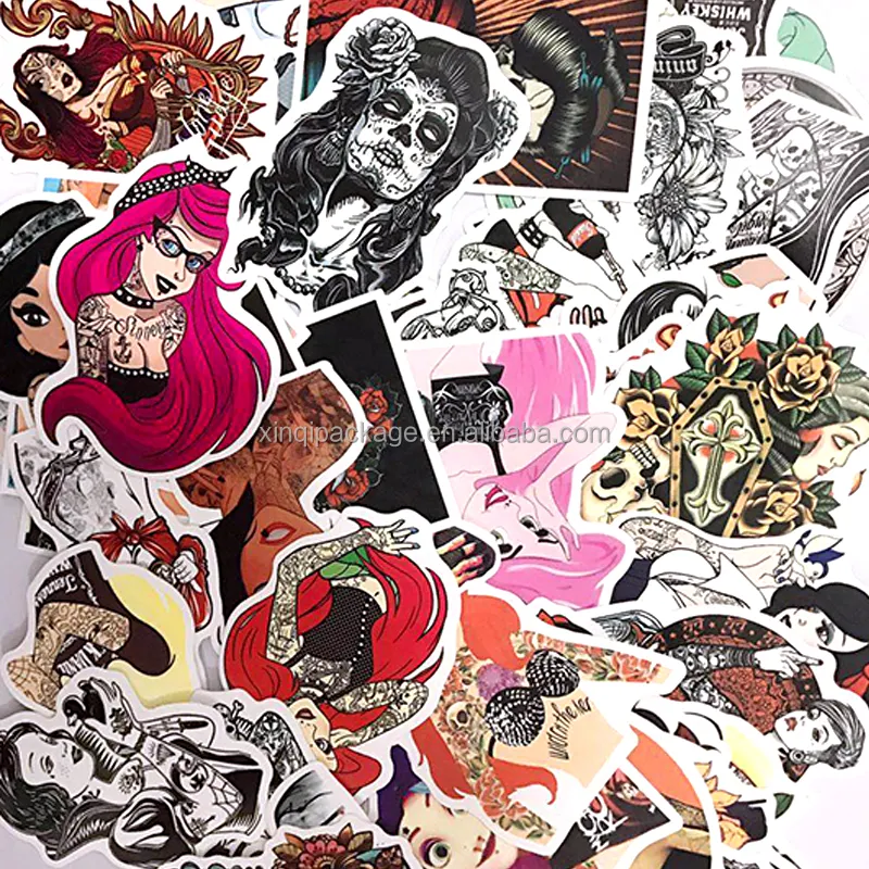 50Pcs Tattoo beauty Stickers for Laptop car sticker Phone Bicycles Luggage Motorcycle PVC DIY Waterproof Sticker