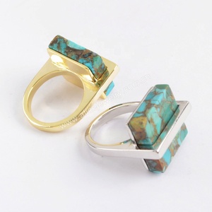 Wholesale Natural Gold Wire <strong>Turquoise</strong> <strong>Rings</strong> Gold <strong>Rings</strong> Design for Women - Product Image 3