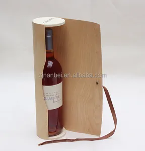 2024 изготовленный на заказ логотип круглая кора деревянная коробка вина для одной бутылки