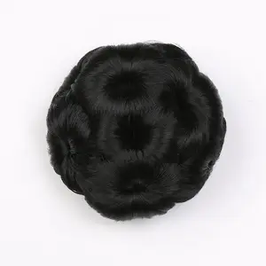 Moño de pelo rizado de flor de estilo de moda extensión de pelo Domo chignon