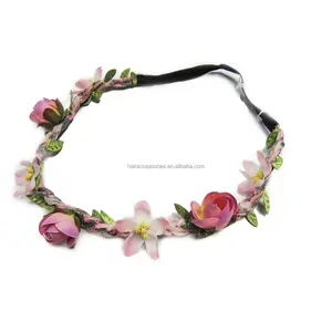 Novia flor diadema floral cabeza corona de flores