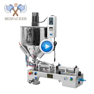 Máquina de llenado de aceite neumática semiautomática, máquina de llenado de crema con calentador y mezclador, gran oferta