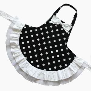 Grembiuli Natalizi Personalizzati DUOLAI per Donne e Ragazze con Tasche, Grembiule Retrò Sexy a Pois Bianco e Nero con Balze - Product Image 5