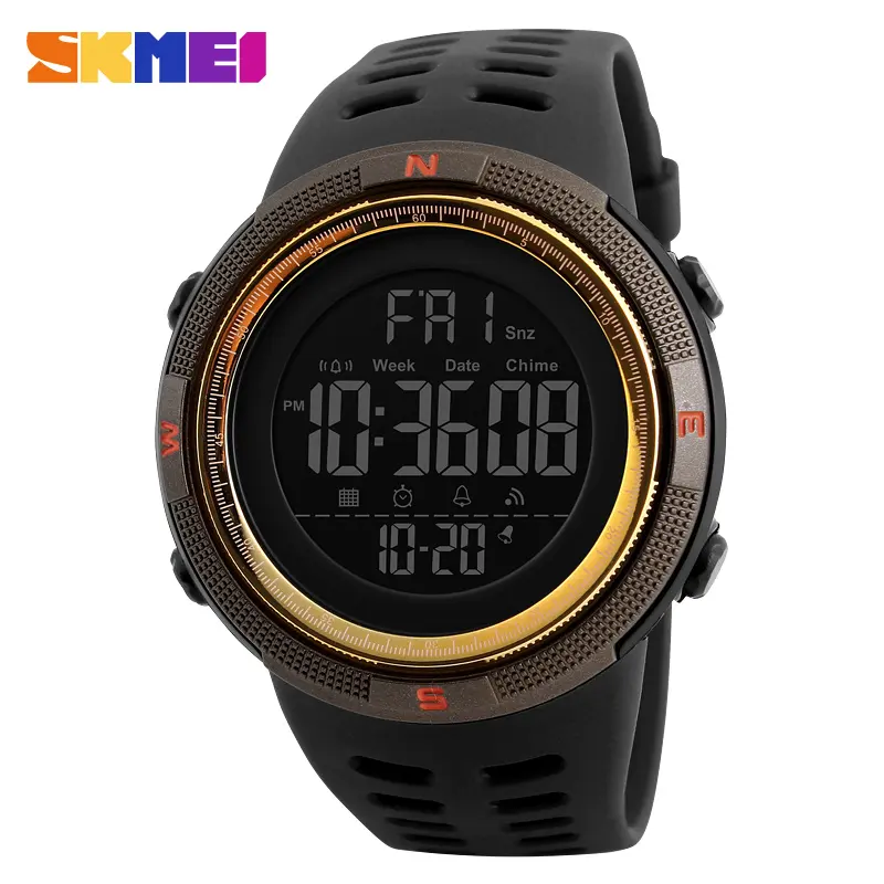SKMEI 1251 Multifunctional Men Sport Watch 12/24 Hour LED Digital 50M Waterproof Watches Men