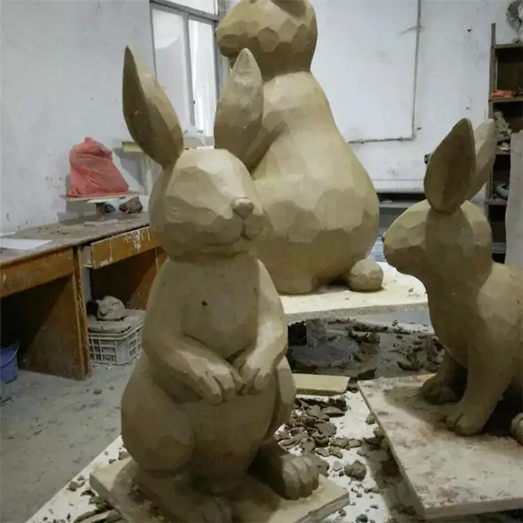 Astratto Vetroresina Statua Del Coniglio Decorazione del Giardino
