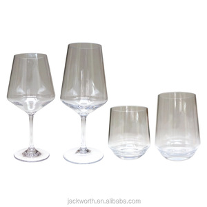 Verre à vin sans pied en plastique acrylique à base lourde moderne Durable et résistant aux chocs Tritan/MS/AS - Product Image 3