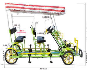 Quadricycle à 4 places de style nouveau, vélo tandem, vélo à <span class=keywords><strong>quatre</strong></span> roues pour le tourisme - Product Image 2