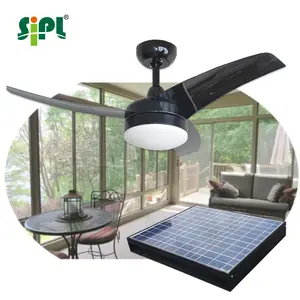 Calda Estate vento solare casa cooling fan solar energy power coperta esterna ac dc ventilatore a soffitto con pannello solare