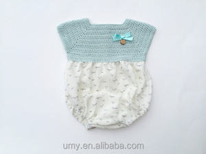 100% Cotone Crochet Top Baby Girl Vestiti del Pagliaccetto Handmade Tuta - Product Image 4