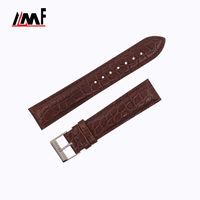 Bracelet de montre connectée personnalisé avec fermoir, multicolore, durable, en cuir de veau italien brillant, motif grain d'alligator gaufré, acier inoxydable