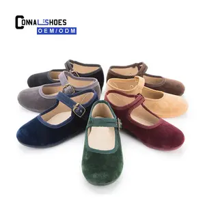 Connal different colors velvet buckle max kids mary jane shoes