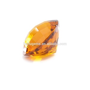 Usine chinoise, échiquier de couleur jaune de forme ronde, pierre précieuse en verre à facettes - Product Image 3