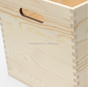 Grande caisse de rangement en bois boîte en bois personnalisée avec poignée boîte de rangement en bois - Product Image 4
