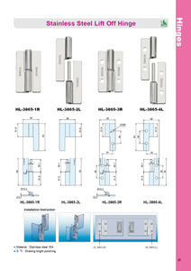 Bisagra desmontable Industrial de acero inoxidable, HL-3865-1R de soldar, caja eléctrica extraíble - Product Image 5