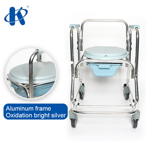 Ky699l baño inodoro orinal silla adulto reposabrazos silla de ruedas con baño de aluminio de peso ligero cómoda silla de ruedas - Product Image 4