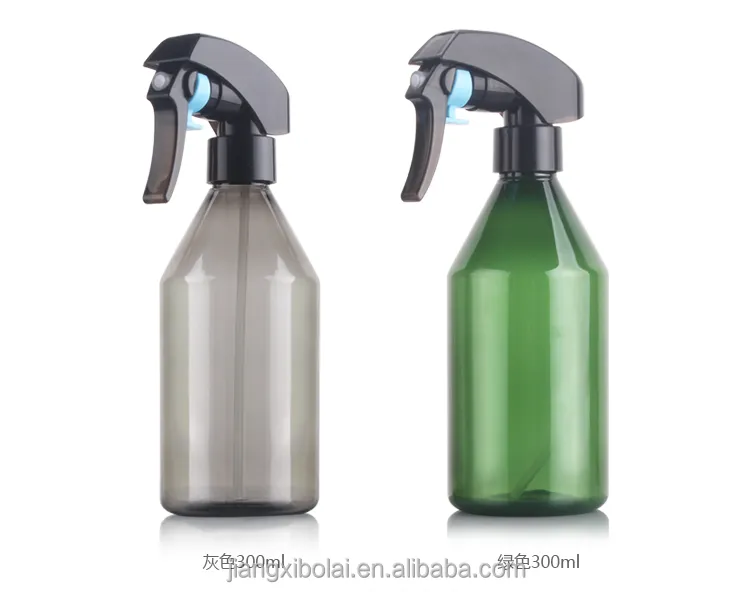 300ml 10oz grey / green plastic spray bottle with trigger for hair, garden...