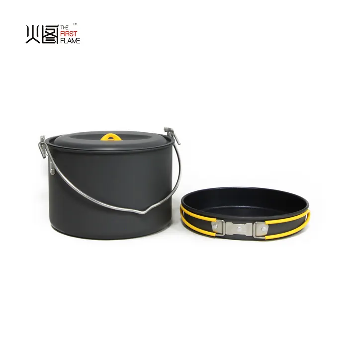 2900ML Outdoor camping hard anodized aluminum cooking pot set