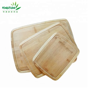 Juego de tablas de cortar de bambú de madera de 3 piezas con soporte para Cocina - Product Image 6