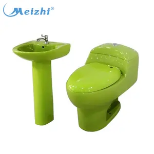 Керамический туалетный комод зеленого цвета