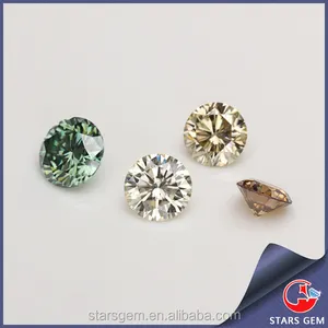 Brillaint corte redondo piedras preciosas forma tipo de diamante de moissanite piedras sueltas piedras preciosas sintéticas