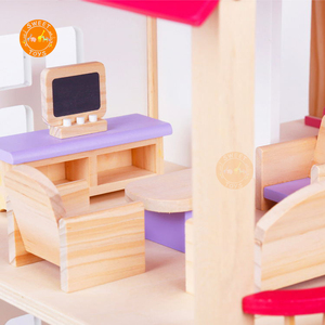 Proveedor de China 100% hecho a mano de los niños de juguete de madera, muebles de casa de muñecas en miniatura casa de muñecas de madera - Product Image 4