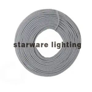 LUXURY 3-Conductor & 2-Conductor Cloth Covered Light Cord Woven textile wire/Black white Zigzag cotton textile cable