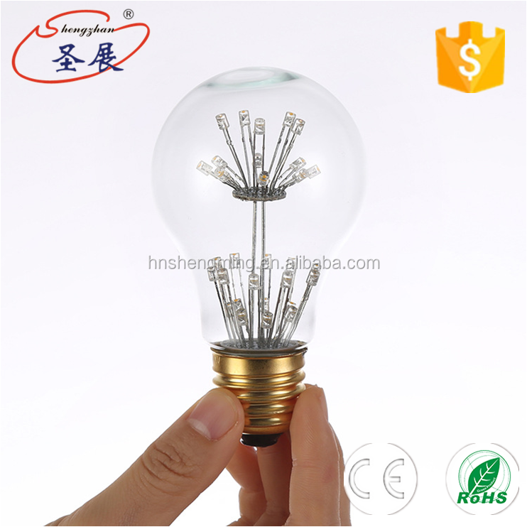 Non dimmable décoratif A19 2 W feux d'artifice filament ampoule clair edison style 110 V-220 V E26 E27 B22 star lumière ampoules