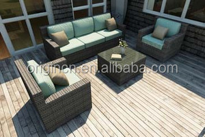 5 plazas al aire libre con forma de cubo clásico rattan, sofá y mesa de café muebles de jardín chino - Product Image 1