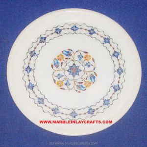 Assiette antique faite à la main avec incrustation de marbre efficace - Product Image 1