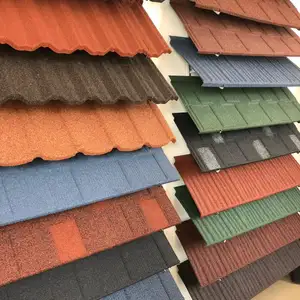 Terracotta Roof Tile/Batu Logam Dilapisi Konstruksi Atap Keripik Batu Pemasok