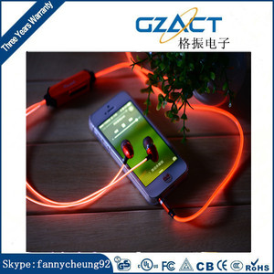 EL auriculares para música luz intermitente la luz LED <span class=keywords><strong>funky</strong></span> cool de moda el auriculares cable deportes - Product Image 4