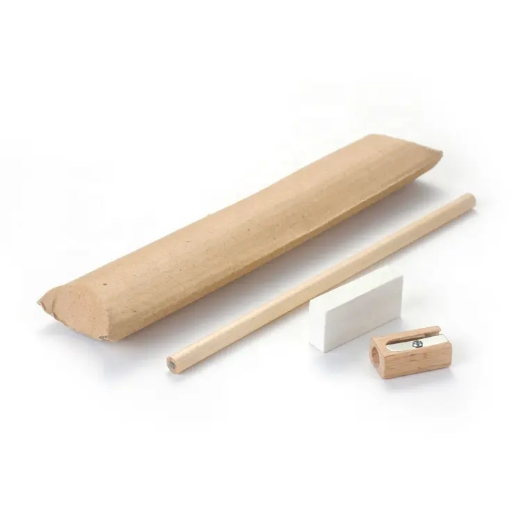 Набор деревянных карандашей с ластиком и точилкой в подарочной коробке, набор стационарных карандашей