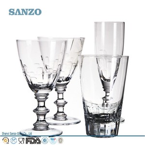 Set09062 saiyuki Sanzo genjyo cristalería hechos a mano fabricante de lujo grabado copa de vino - Product Image 1