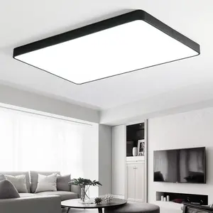Dimmable Light PUZHUOER Rectangular Ceiling Light 48W Simple Style Living Room Bedroom Study Dimmable Led Surface Ceiling Light