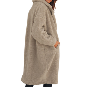 حار بيع الجيش الأخضر المعتاد فروي معطف طويل النساء - Product Image 2