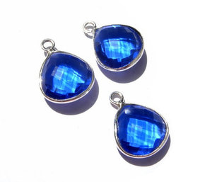 925 sterling argent Londres Bleu Topaze pierres précieuses connecteurs - Product Image 1