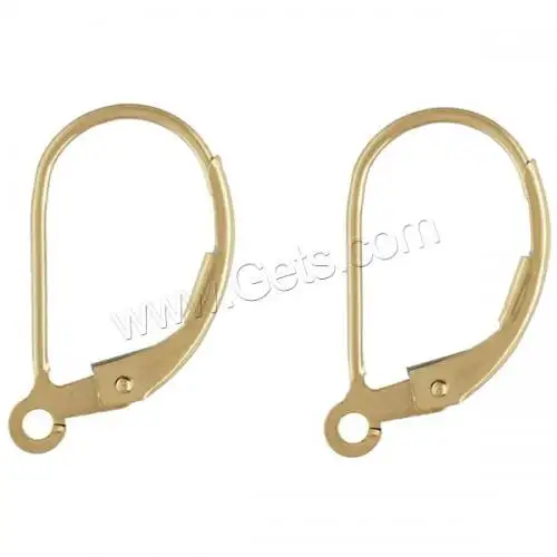 wholesale earing making accessories fashion 14k Gold Filled Lever Back earring hoop findings 16x9mm 1027440