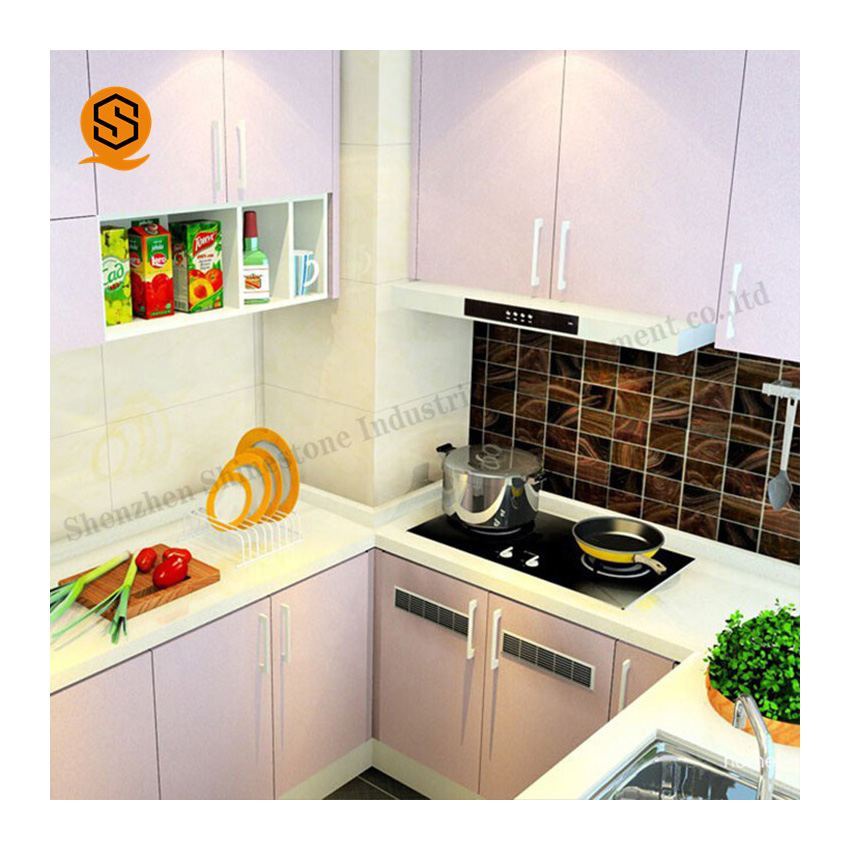 U-образная кухонная столешница, кварцевый камень, кухонная столешница, плитка