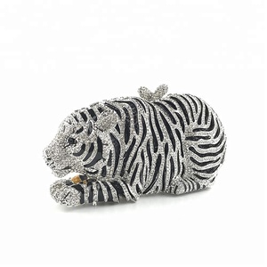 Bolso de noche de lujo con diseño de animales, bolsas de fiesta de cristal con forma de tigre OC3671 - Product Image 2