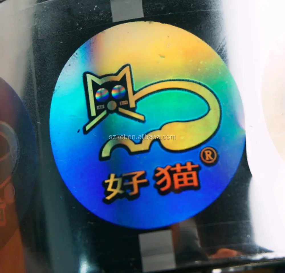 Hot Vender Barato Logotipo Personalizado À Prova de Adulteração Holograma 3d Espelho Lente Olho de Gato Adesivo