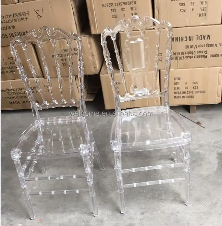 중국 공장 아크릴 크리스탈 투명 로얄 의자 판매
