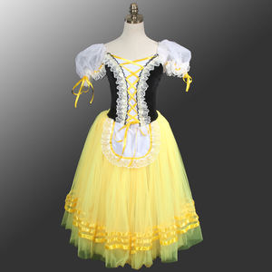 Nuevo Vestido de Ballet Largo Amarillo Profesional para Niñas y Mujeres, Tutú Romántico - Product Image 2