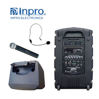 INPRO PL-312 Altavoz Portátil Pasivo UHF para Exteriores con Reproductor de CD/DVD, 200W, 10'', Sistema de 2 Vías, ABS, Potencia Máxima de 300W