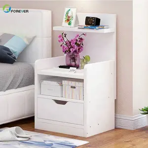 Armario de almacenamiento para mesitas de noche, cama de madera sencilla, multicapa