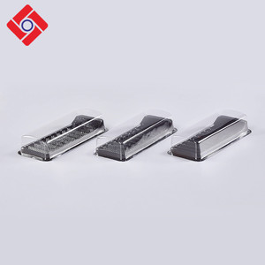 Pla Disposable Pet Black <strong>Plastic</strong> Rectangular Divided <strong>Dessert</strong> Sushi <strong>Tray</strong> Sushi Box With Lid,<strong>plastic</strong> Round Transparent Food,fruit - Product Image 4